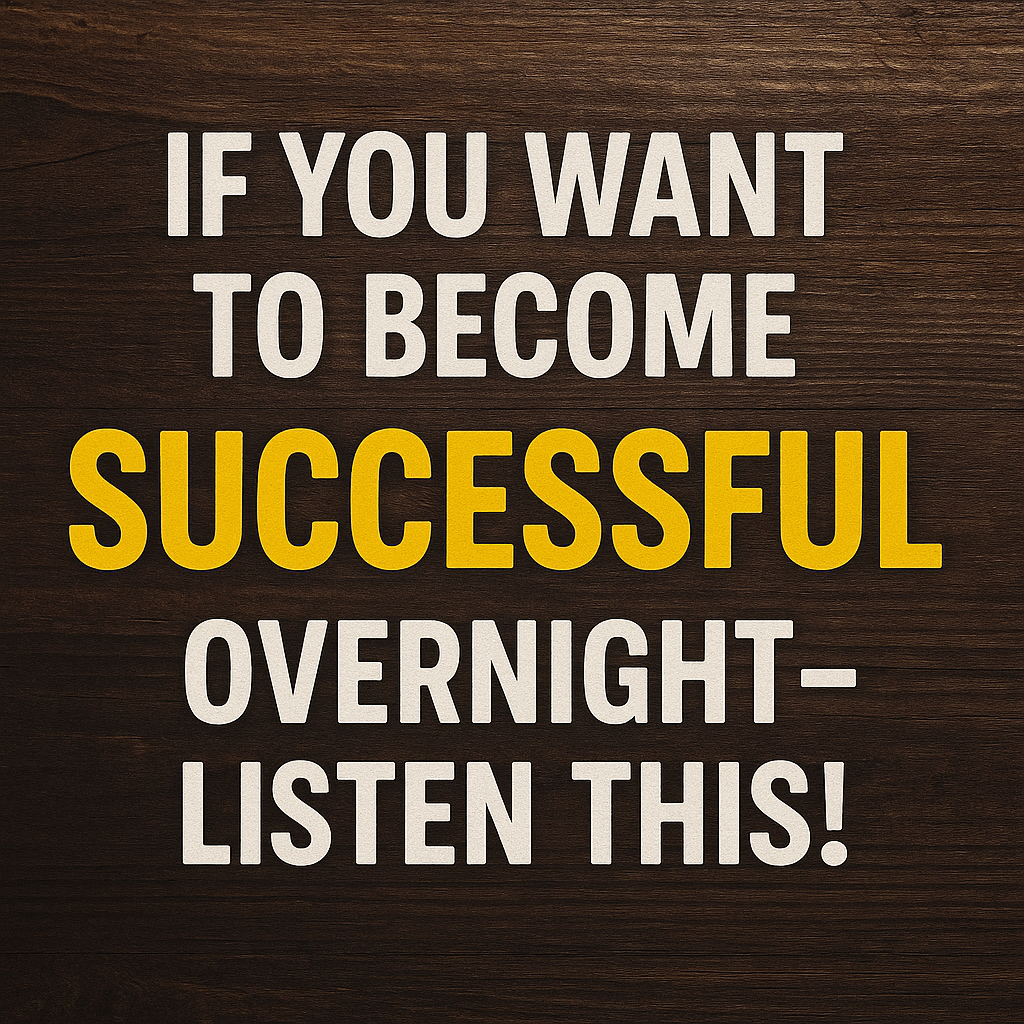 If You Want To Become Successful OVERNIGHT - LISTEN THIS!