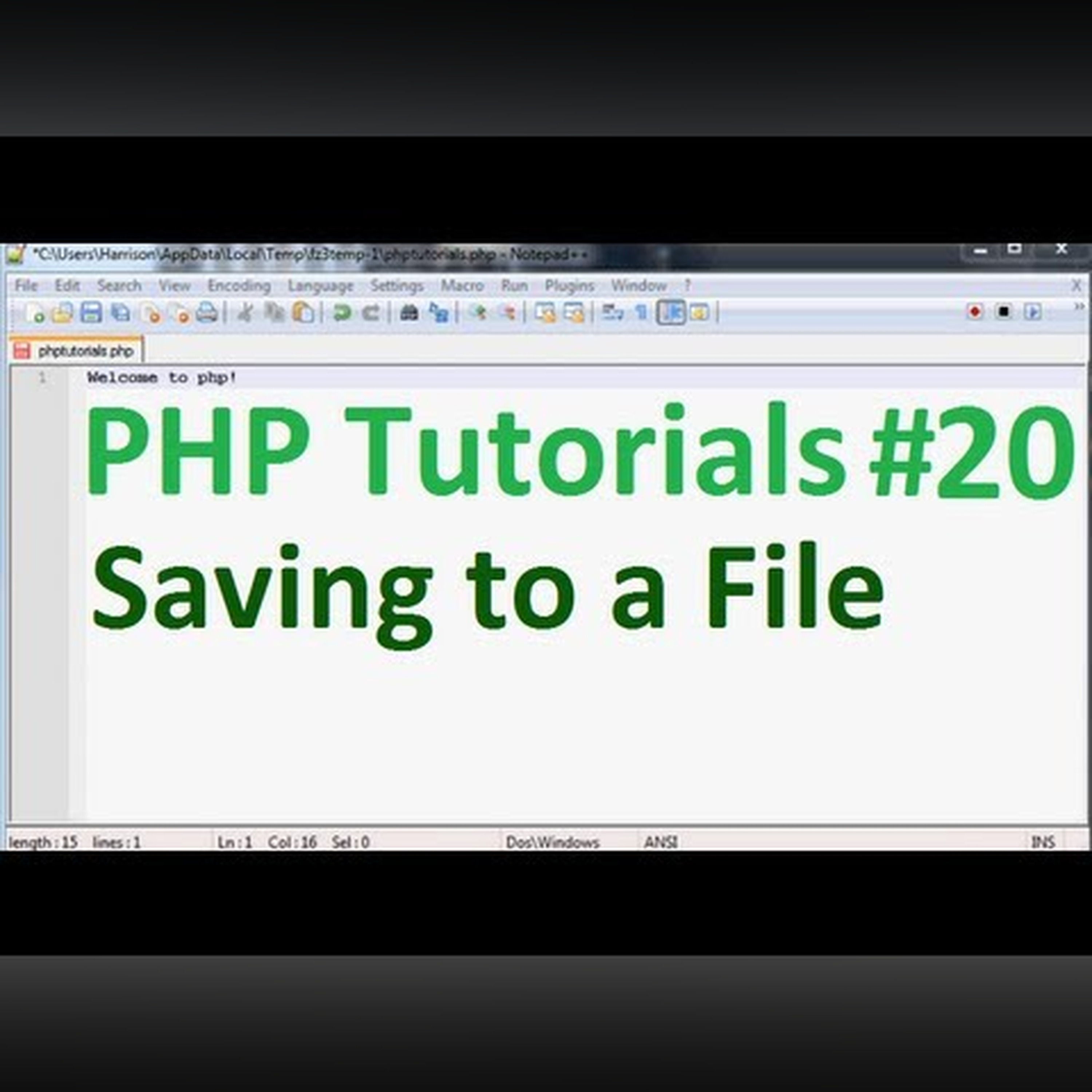 Basic PHP Programming Tutorial 20: Saving to a File / writing and appending episode artwork