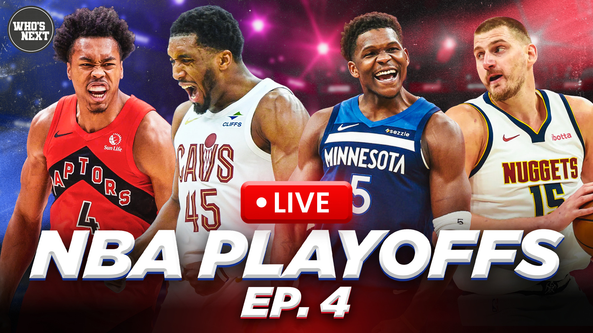 WHO’S NEXT SHOW PLAYOFFS EP 4:  Magic Stun Detroit, Cavs Go Up 2-0, Hawks Steal One In MSG, Wolves Even Series
