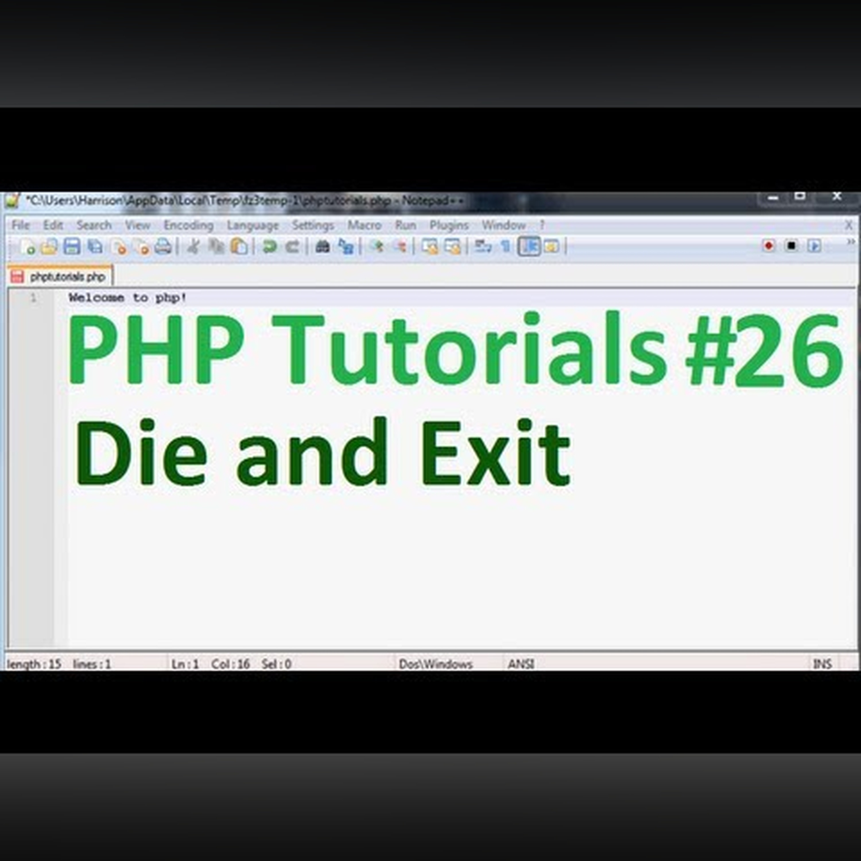 Basic PHP Programming Tutorial 26: Die and Exit episode artwork