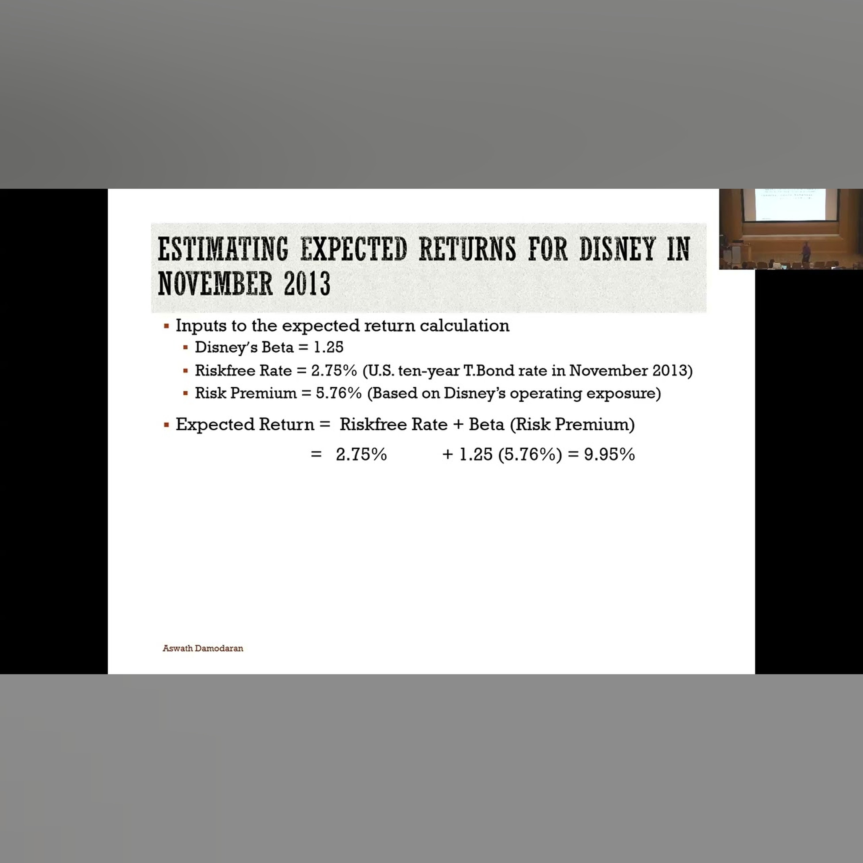Session 8: Expected returns and Costs of Equity