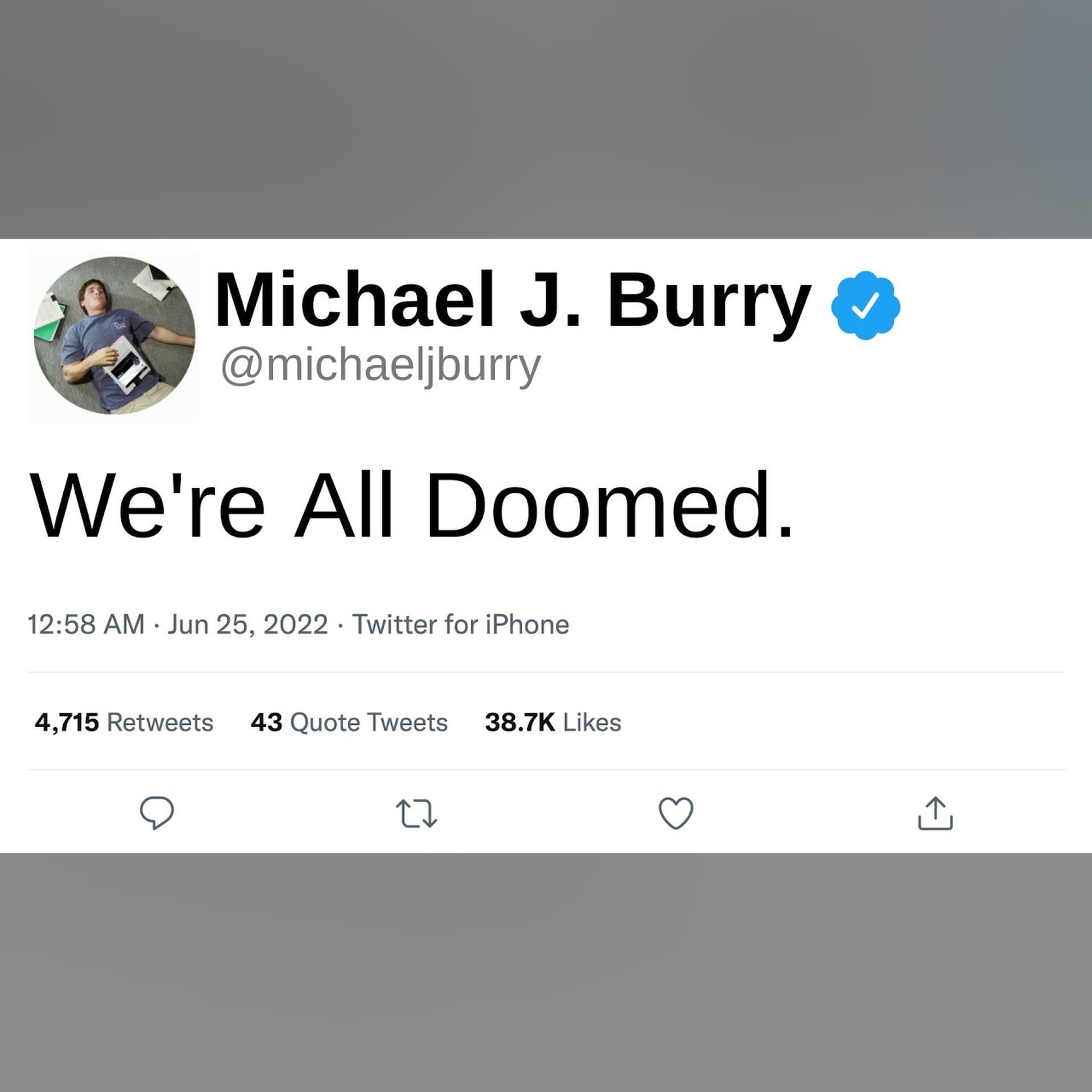Michael Burry’s ‘Mother Of All Crashes’ Is HERE (Newest Deleted Tweets)