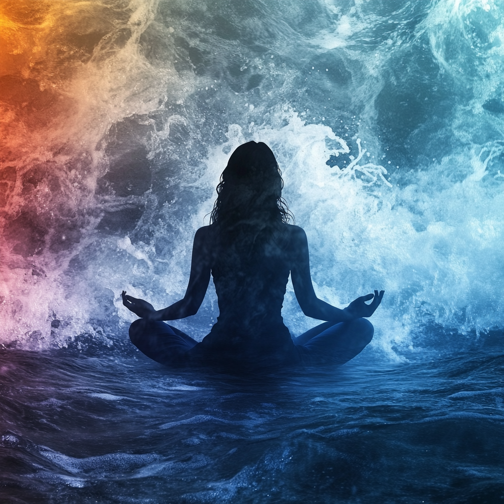 Deep Relaxation Soundscape: Flowing Water and Theta Binaural Beats for Meditation