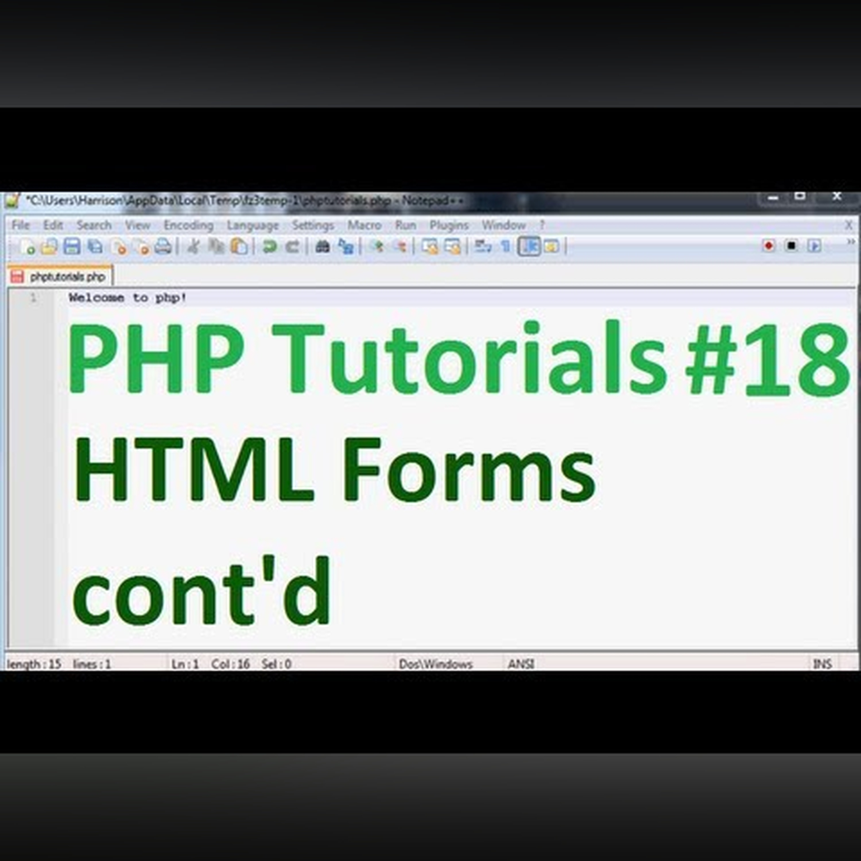 Basic PHP Tutorial 18: HTML Entities and forms cont'd episode artwork