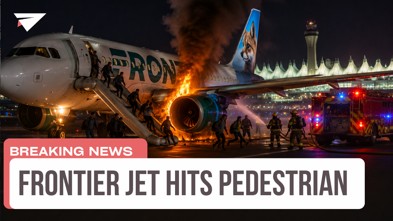 Frontier Jet Hits Pedestrian, Breaking News