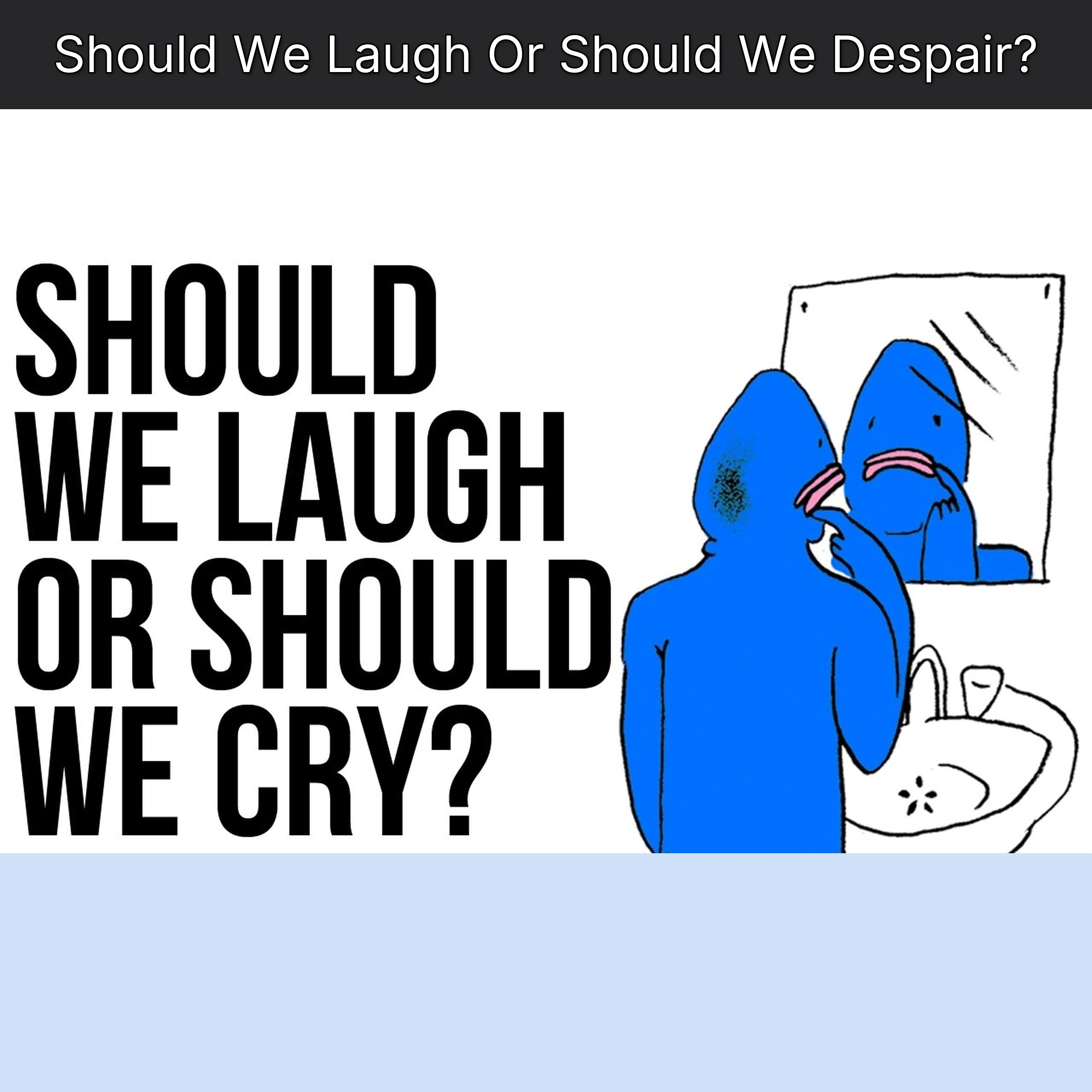 Should We Laugh Or Should We Despair?