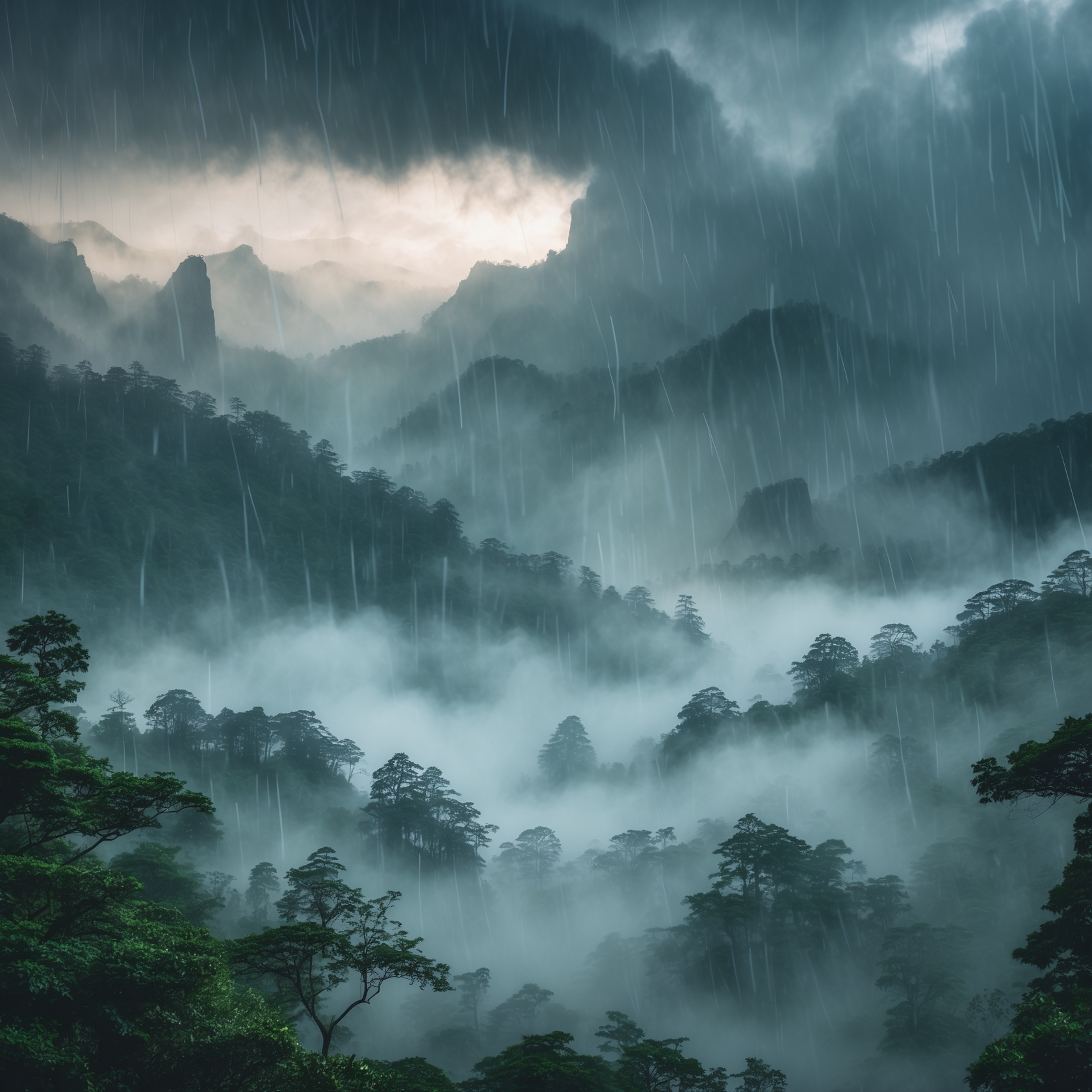 Mountain Heavy Rain | Relaxing Rain Sounds for Deep Sleep & Relaxation