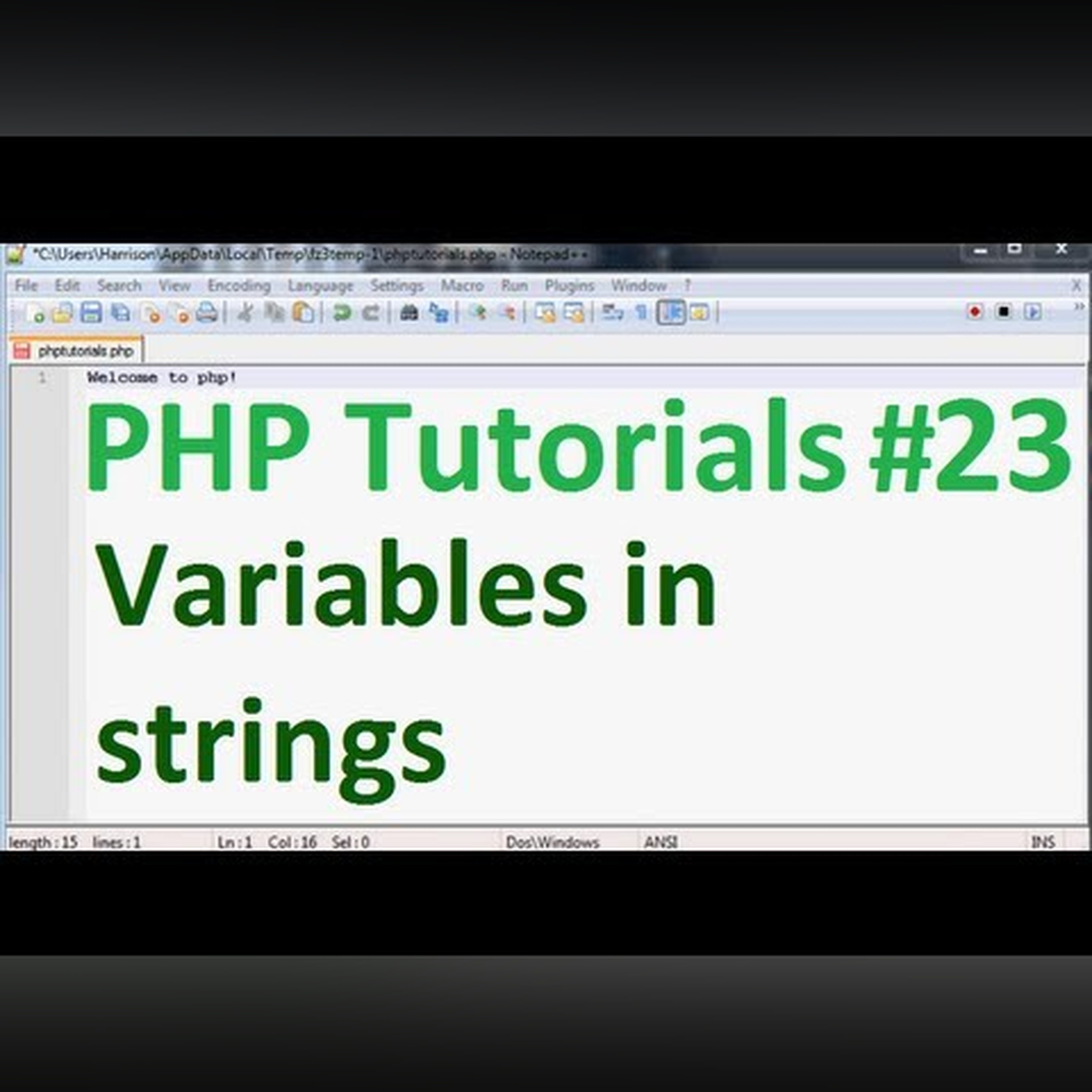 Basic PHP Programming Tutorial 23: Variables in Strings and tokenizing episode artwork